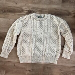 gaeltarra sweater Women's Size Large  Fisherman Cable Knit Cream